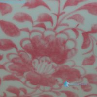 Jingdezhen pot tanaman Oval pola bunga hijau dan merah muda lukisan tangan baru berkualitas tinggi RZKR22-C-D dengan pegangan