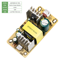 75W 12V 5A Open Frame Switching Power Supply AC-DC Output Tunggal PSU Industri Pendingin Modular Efisiensi 87% Ripple 100mV
