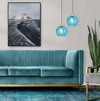 Luzete Nerium Blue, Lámpara LED Moderna de 1 Luz, Montaje en Superficie, Control por Interruptor, Base de Hierro con Acabado Dorado, 40W, Diseño Elegante para Hogar y Oficina
