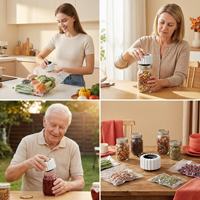 Dernière version du scelleur sous vide pour bocaux Mason, rechargeable par USB, électrique, portable, en acier inoxydable, avec capteur tactile pour la cuisine