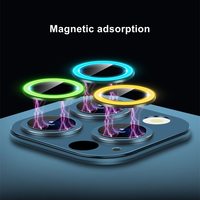 Film de protection de caméra en céramique lumineuse pour iPhone 14 13 12 11 Pro Max Plus anneau d'objectif en verre trempé couverture lumineuse de protection