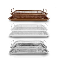 Plateau à friandises en cuivre antiadhésif, plateau de cuisson en maille pour four, panier à chips croustillantes, outil de cuisson