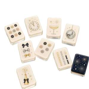 Set Mahjong Americano a Tema <span class=keywords><strong>Capodanno</strong></span> Winmax, Tessere in Acrilico con Motivi Champagne e Palla da Discoteca - Product Image 3