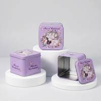 Boîte carrée personnalisée en fer blanc, motif conte de fées vintage en relief 3D UV, qualité alimentaire, pour bonbons, biscuits, café, thé, chocolat, chewing-gum, cadeaux
