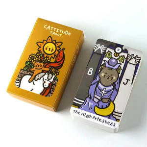 Factory Direct Custom Cross-Border <span class=keywords><strong>Tarot</strong></span> für Meow Oracle PVC-Karten Gedruckte Holz spielkarten mit benutzer definiertem Logo - Product Image 4