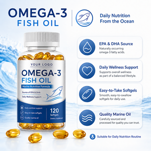 Nutrición Marina, Bienestar, EPA, DHA, Fórmula Personalizada, OEM, ODM, Marca Privada, Suministro de Fábrica, Aceite de Pescado Omega-3 a Granel, 120 Cápsulas Blandas - Product Image 1