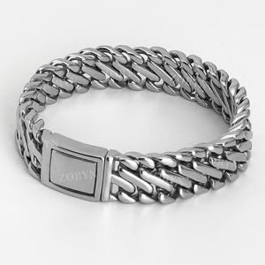 <b>Mens</b> Stainless Steel Cuban Link Bracelet Heavy Duty Black Oxidized Retro Gothic Punk Biker Style Jewelry Adjustable for <b>Men</b> - Product Image 3