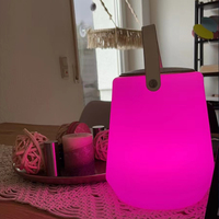 Lampe de table LED RGB portable rechargeable en plastique avec haut-parleur Bluetooth, lampe musicale lumineuse pour fêtes, mariages et événements