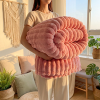 Couverture en fausse fourrure de lapin toute saison, en polaire épaisse et flanelle, douce et moelleuse, pour la maison, couverture de canapé moelleuse