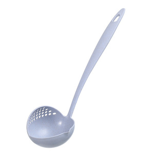 Wheat Straw Kitchen Ladle With Strainer Hole Long Handle Multifunctional Cooking Spoon For Soup And Pasta - Product Image 5