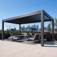 Pavillon en aluminium à persiennes Jiake avec toit bioclimatique télécommandé pour projets d'aménagement de jardins sur toits, de patios et de terrasses modernes
