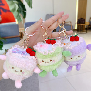 Promotional 3D Soft Plush <b>Keychain</b> Carabiner Cute Cartoon Kawaii Cake Pendant Charms Custom Cars <b>Anime</b> Claw Machine Eco-Friendly - Product Image 4