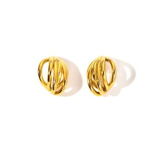 Fine Hoop Earrings 316L Stainless Steel PVD Gold Plating Sustainable Resistant - Product Image 1