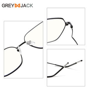 Montures de lunettes ovales en acier inoxydable Greyjack, monture complète, protection contre la lumière bleue, unisexe 66018 - Product Image 1