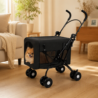 Poussette pour animaux de compagnie avec sac de transport détachable | Absorption des chocs | Poussette pour chien avec laisse de sécurité en Oxford 300D, disponible en version OEM