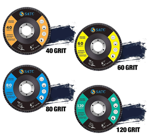 Prêt à expédier 200 disques à lamelles en zircone de 4-1/2 po, grains 40/60/80/120, type 29 haute densité <span class=keywords><strong>pour</strong></span> meulage de métal et <span class=keywords><strong>bois</strong></span> sur <span class=keywords><strong>meuleuse</strong></span> d'angle - Product Image 2