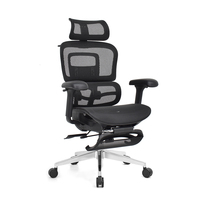 Chaise de bureau ergonomique moderne en maille de Foshan avec fonction de glissement du siège, repose-pieds et accoudoirs 3D, ensemble table et chaise de bureau