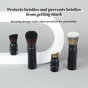 Hot <span class=keywords><strong>B</strong></span>án Xách Tay Nhôm Xử Lý 2 Trong 1 <span class=keywords><strong>B</strong></span>án Buôn Mini Du Lịch Chất Lỏng Có Thể Thu Vào Chất Lượng Cao Duy Nhất Trang Điểm Nền Tảng <span class=keywords><strong>B</strong></span>àn Chải - Product Image 3