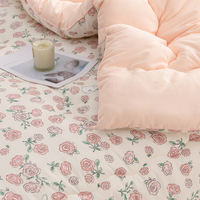 Couette d'Hiver Épaisse en Coton Lavé, Chaude et Douce pour la Peau, avec Pompons, Pliable, Doux Linge de Lit pour Vente en Gros