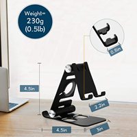 Support pliable 3-en-1 en aluminium pour téléphone et tablette, idéal pour lit, bureau, avec base antidérapante, portable et réglable, compatible avec tous les appareils Android