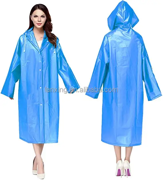 Manteau de pluie en plastique transparent EVA écologique réutilisable pour voyage en plein air, imperméable pour femmes, Offre Spéciale