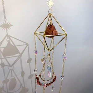 BUFAN Cristales Lunares Ovalados Hechos a Mano, Atrapasoles, Prismas, Decoración Colorida para Jardín, Ventana, Hogar, Oficina, Boda, Fiesta, Arcoíris - Product Image 5