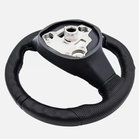 Volant sport en cuir noir et blanc, chauffant, style aérodynamique, fond plat, en carbone, pour Tesla Model 3/Y, modification intérieure personnalisée
