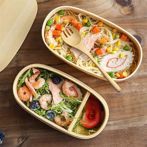Ahşap yemek kabı çift katmanlı japon ahşap çocuklar için ahşap kapak ile Bento kutusu yetişkin Picnicking ofis okul yürüyüş kamp - Product Image 6