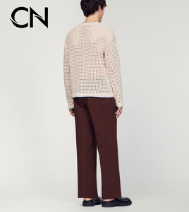 Cainan เสื้อสเวตเตอร์ถักโครเชต์สำหรับผู้ชายผ้าฝ้ายแขนยาวลำลองออกแบบได้ตามที่ต้องการ - Product Image 5