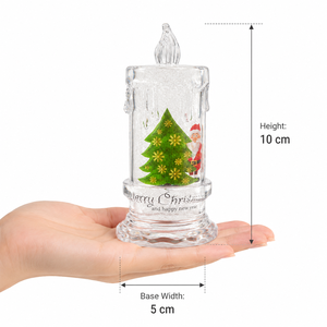 Mini bougie LED de Noël de 10 cm, 7 couleurs changeantes, écologique, transparente comme du cristal, décoration d'arbre, décoration de la maison, décoration Diwali - Product Image 5