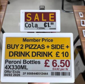 ใบเสนอราคาโซลูชันป้ายราคาอิเล็กทรอนิกส์ 2.4 GHz ขนาด 2.9 นิ้ว พร้อมหน้าจอ E-Ink สำหรับร้านค้า ป้ายราคาดิจิทัล Wifi ESL Etiqueta - Product Image 1