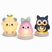 Porte-clés personnalisés en PVC et ABS, figurines d'animaux, veilleuses LED en forme de lune, série de boîtes mystères, cadeau pour chambre de bébé, fabricant OEM ODM, vente en gros