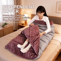 Sac de couchage enveloppant en pongé pour bébé - Tente de camping extérieure pour adulte, hiver, élargi, chaud, rembourré en coton creux