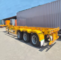 2025 <strong>Best</strong> Price 2 Axles 24 Tons 20 Feet Skeleton Semi Trailer/ Skeletal Container Trailers/ Chassis Frame 20ft Trailer for Sale