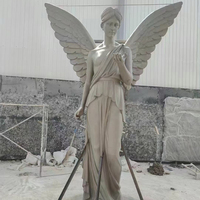 Statue d'ange occidental en cuivre de taille réelle, célèbre sculpture en bronze de la tête de David de Michel-Ange avec ailes, pour jardin