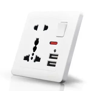 Multi-function socket six-hole universal wall switch socket with USB charging plug