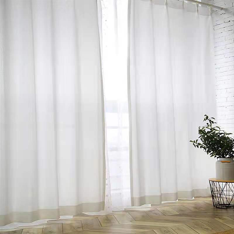 Resistente sheer fabric elegant modern voile fold sheer curtains tulle transparent white window