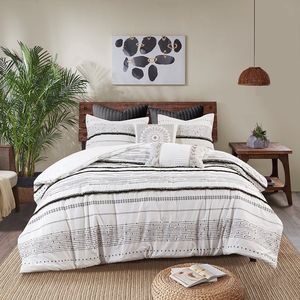 DB 300TC Floral Striped <b>Comforter</b> <b>Set</b> Trims Cotton Printed 8pcs King Size 4pcs Queen Size for Home Wedding Hotel Polyester PVC - Product Image 2