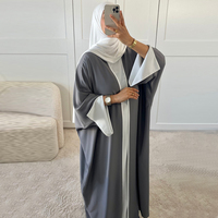 Ensemble d'abaya Nida deux pièces personnalisé Ramadan Eid Dubai Kimono de luxe sans manches Underdress vêtements islamiques robe de femme musulmane modeste