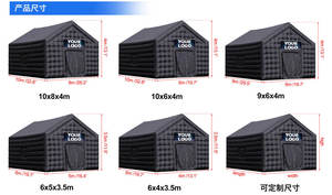 Tente pneumatique noire robuste, coupe-vent, résistante aux UV, imperméable, design <span class=keywords><strong>cube</strong></span>, pliable pour <span class=keywords><strong>rangement</strong></span>, idéale pour fêtes en extérieur et expositions - Product Image 5