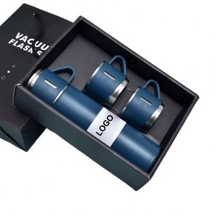XJ346 Custom Business Promotional Gifts Packaging Insulated 304 Stainless Steel Vacuum <b>Flask</b> Set with Cup Lid - Product Image 1