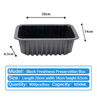 Barquette alimentaire noire en PP thermoscellable, empilable, étanche et jetable pour repas pré-cuits et ligne de scellage automatique