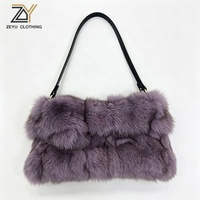 Sac à bandoulière Zeyu Premium en fausse fourrure de renard pour femme, doux et moelleux, violet, sac à main décontracté d'hiver, sac en fausse fourrure ODM