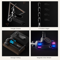 Vente en gros de haute qualité en plastique pour enfants, trottinette pliable à trois roues légères en PU, trottinette pliable pour enfants de 2 à 8 ans
