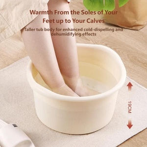 Baignoire de pieds tendance pour la maison, imitation bois, 19 cm de hauteur, en <span class=keywords><strong>plastique</strong></span> épaissi, avec poignées, pour spa à domicile, adultes - Product Image 2