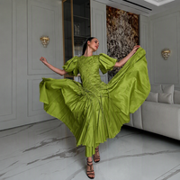 OUDINA Vente en gros Robes pour femmes élégantes de haute qualité à manches bouffantes, plissées, irrégulières, longues, décontractées, grandes tailles