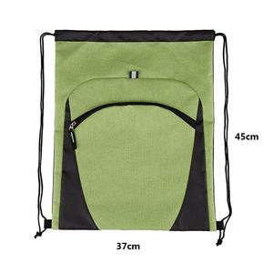 Mochila con Cordón de Poliéster 210D Personalizada al por Mayor con Logotipo, Bolsillo Frontal, Bolsa Deportiva de Lona con Cordón y Patrón de Letras - Product Image 3