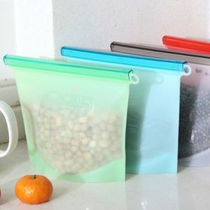 Sacs de conservation alimentaire en silicone réutilisables, sacs de rangement alimentaire de qualité alimentaire, étanches, avec logo personnalisé, accessoires de cuisine modernes - Product Image 3