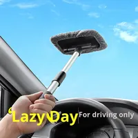 Brosse de nettoyage de vitres Astree avec manche télescopique, essuie-glace de pare-brise, tampon microfibre pivotant à 180 degrés, nettoyeur de vitres à long manche OEM