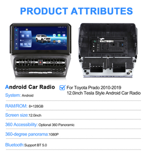 Écran tactile NaviHua 12 pouces pour Toyota Prado 2010-2019, autoradio Android, Carplay, lecteur multimédia de navigation automobile, autoradio, moniteur - Product Image 4